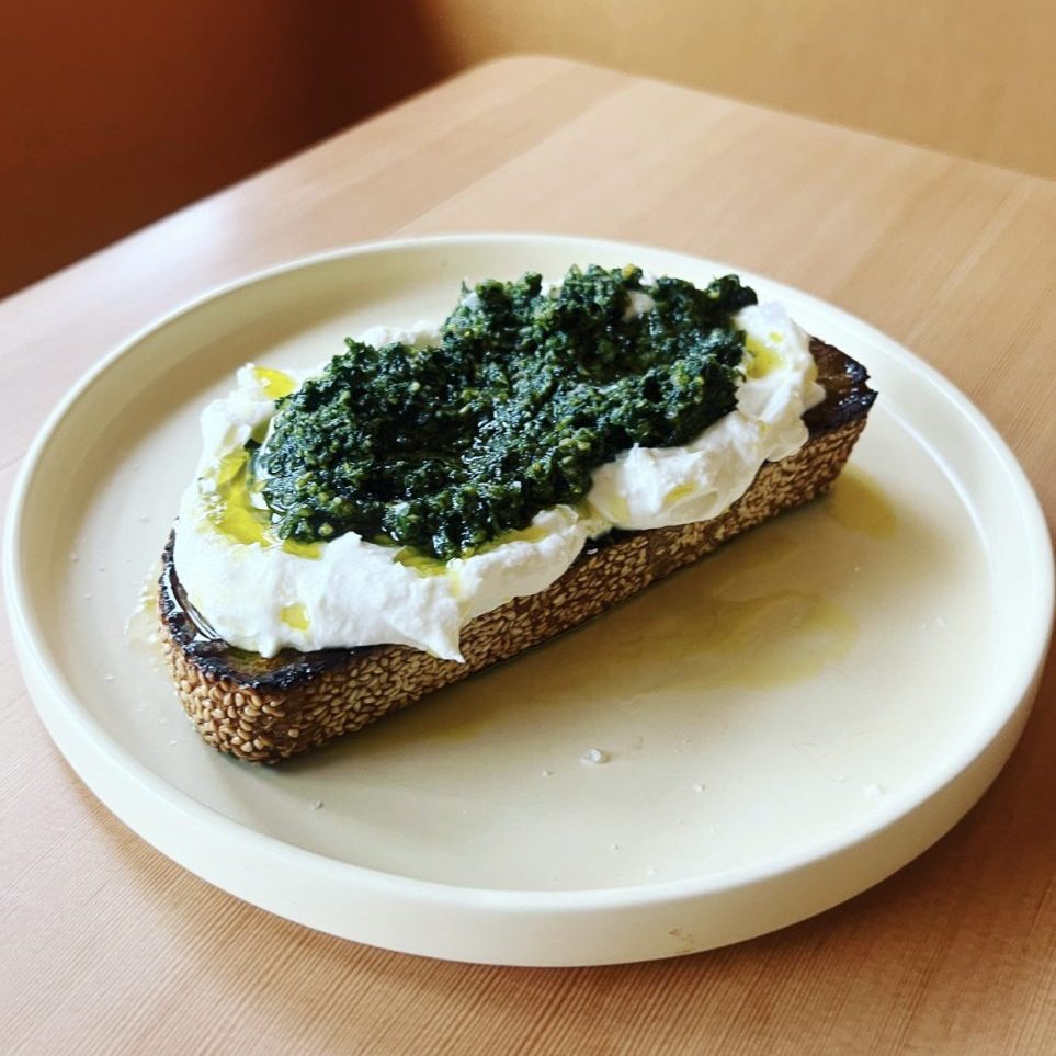 Whipped Ricotta Toast with Green Bagna Cauda